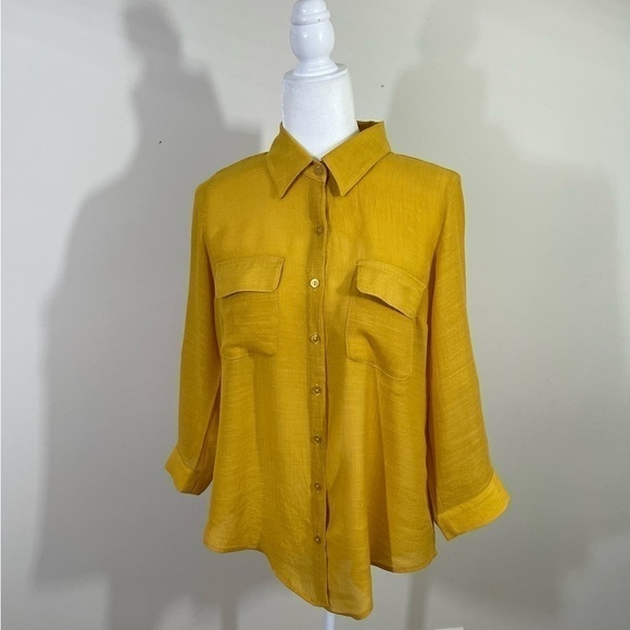 By & By sz sm shirt golden looks liken a textured linen without the wrinkles - Picture 6 of 12